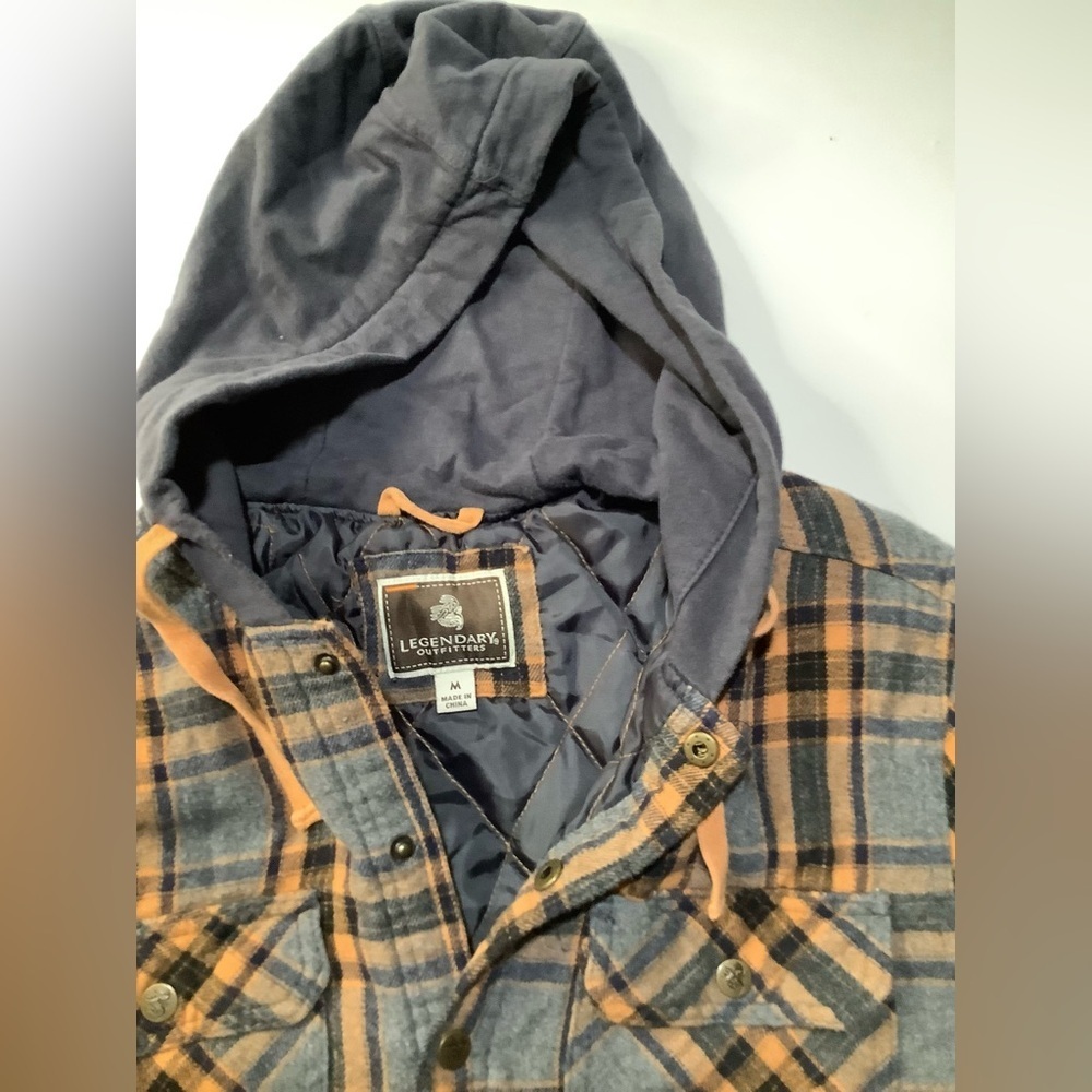 Legendary Whitetails Gray and Orange Plaid Shirt Jacket - Picture 3 of 5